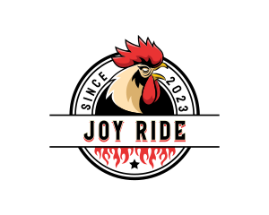 Chicken Rooster Flame logo design