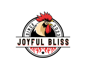 Chicken Rooster Flame logo design