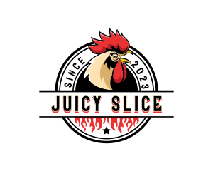 Chicken Rooster Flame logo design