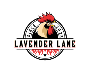 Chicken Rooster Flame logo design