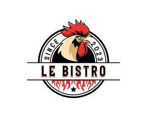 Chicken Rooster Flame logo design