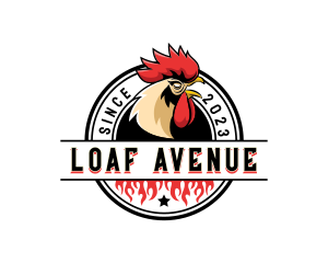 Chicken Rooster Flame logo design