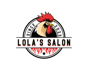 Chicken Rooster Flame logo design