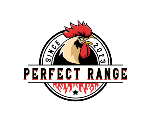 Chicken Rooster Flame logo design