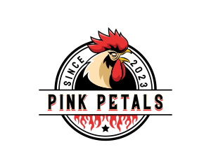 Chicken Rooster Flame logo design