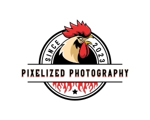 Chicken Rooster Flame logo design