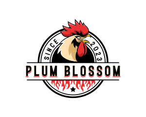 Chicken Rooster Flame logo design