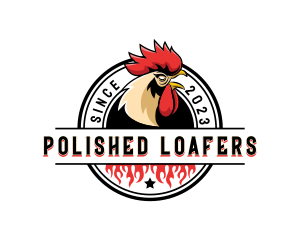 Chicken Rooster Flame logo design