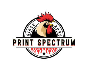 Chicken Rooster Flame logo design