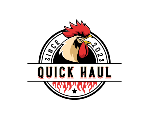 Chicken Rooster Flame logo design