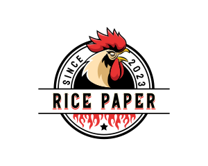 Chicken Rooster Flame logo design