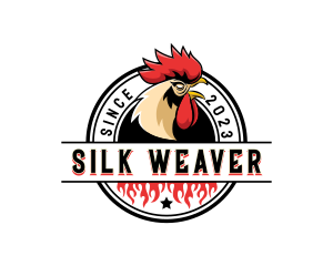 Chicken Rooster Flame logo design