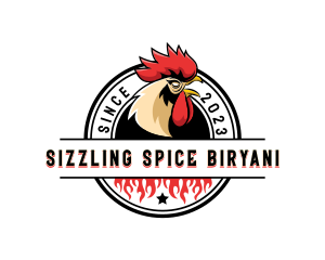 Chicken Rooster Flame logo design