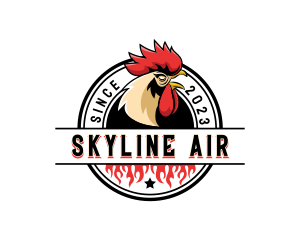 Chicken Rooster Flame logo