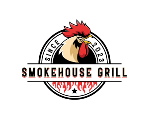 Chicken Rooster Flame logo