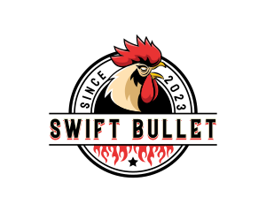 Chicken Rooster Flame logo design