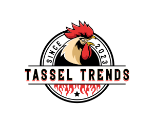 Chicken Rooster Flame logo design