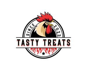 Chicken Rooster Flame logo design