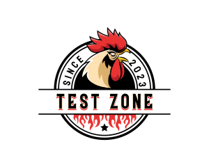 Chicken Rooster Flame logo design