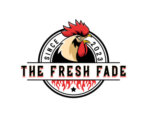 Chicken Rooster Flame logo design