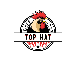 Chicken Rooster Flame logo design