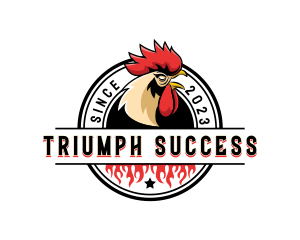 Chicken Rooster Flame logo design