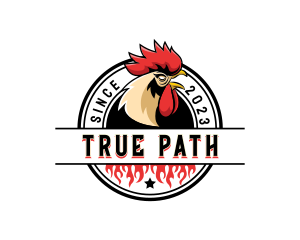 Chicken Rooster Flame logo design