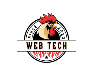 Chicken Rooster Flame logo design