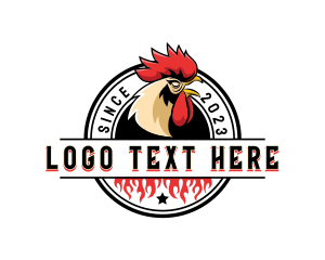 Spicy - Chicken Rooster Flame logo design