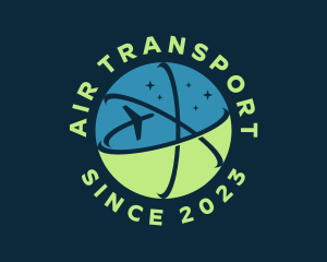 Airplane Globe Logistics logo design