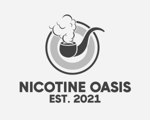 Hipster Smoke Pipe  logo design