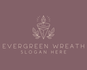 Spa Candle Wreath logo design