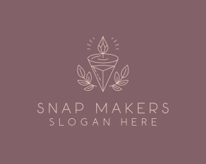 Spa Candle Wreath logo design