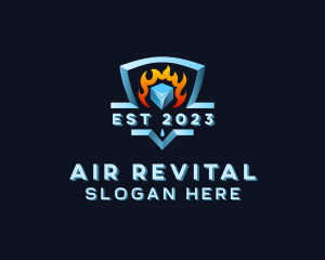 Cooling Ice HVAC logo design