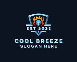 Cooling Ice HVAC logo design