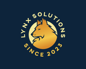 Gold Lynx Animal logo