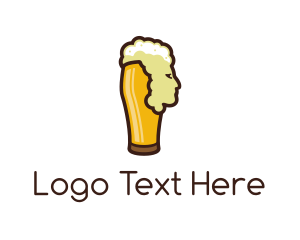 Brew - Beer Foam Head logo design