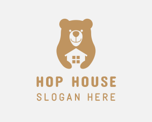 Cute Bear House logo design