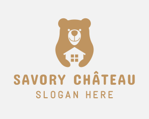 Cute Bear House logo design