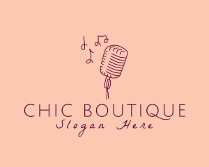 Retro Singing Microphone  logo design