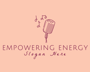 Retro Singing Microphone  logo design