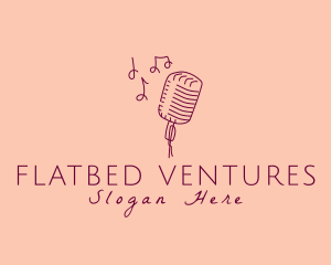 Retro Singing Microphone  logo design