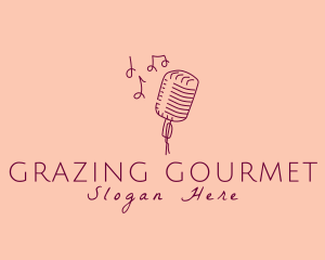 Retro Singing Microphone  logo design