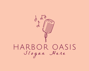 Retro Singing Microphone  logo design