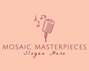 Retro Singing Microphone  logo design