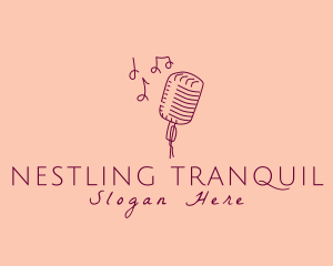 Retro Singing Microphone  logo design