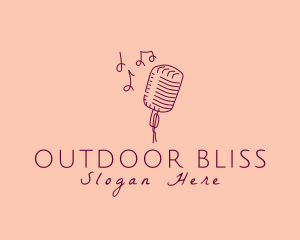 Retro Singing Microphone  logo design