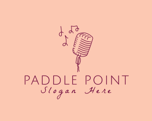 Retro Singing Microphone  logo design