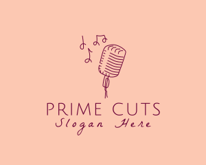 Retro Singing Microphone  logo design