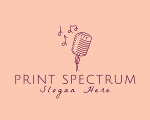 Retro Singing Microphone  logo design